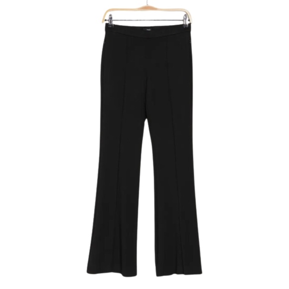 THEORY Demitria Double-Knit Vent Pants - Black - Picture 1 of 13